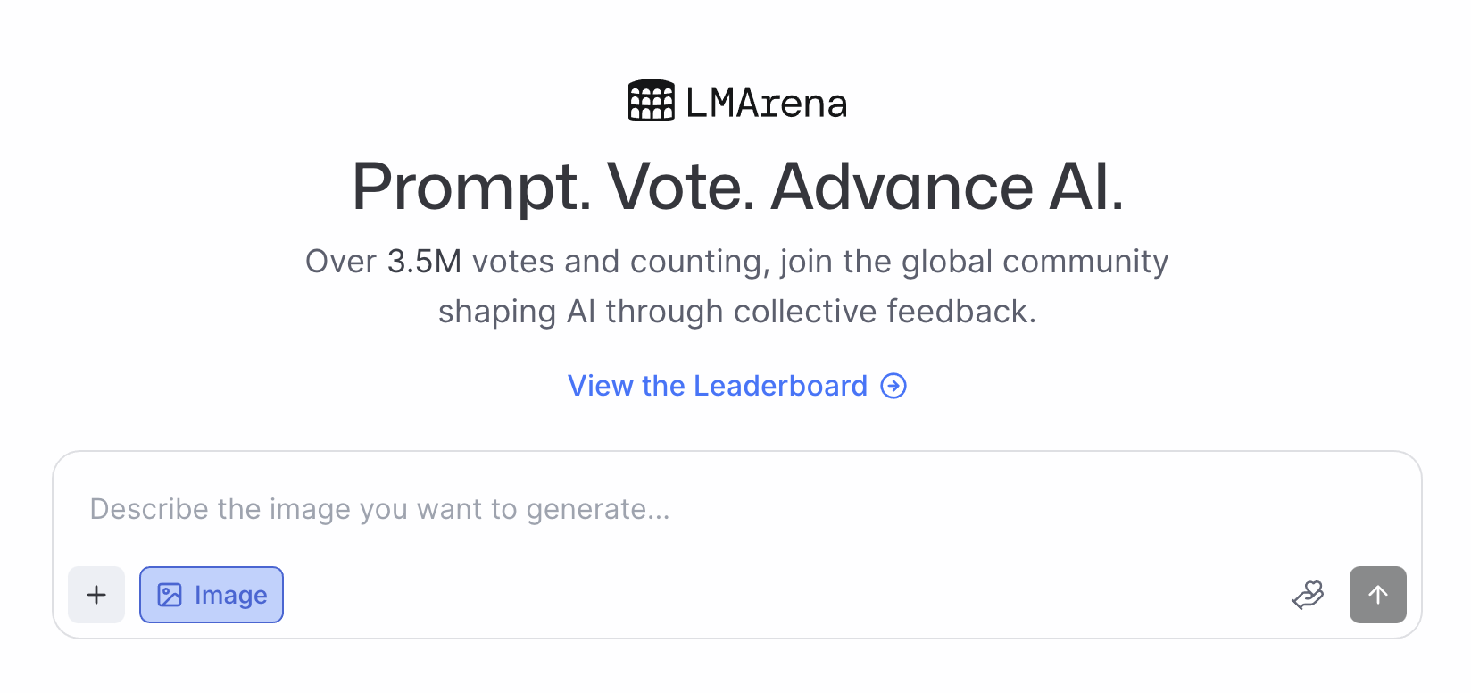 The LMArena landing page