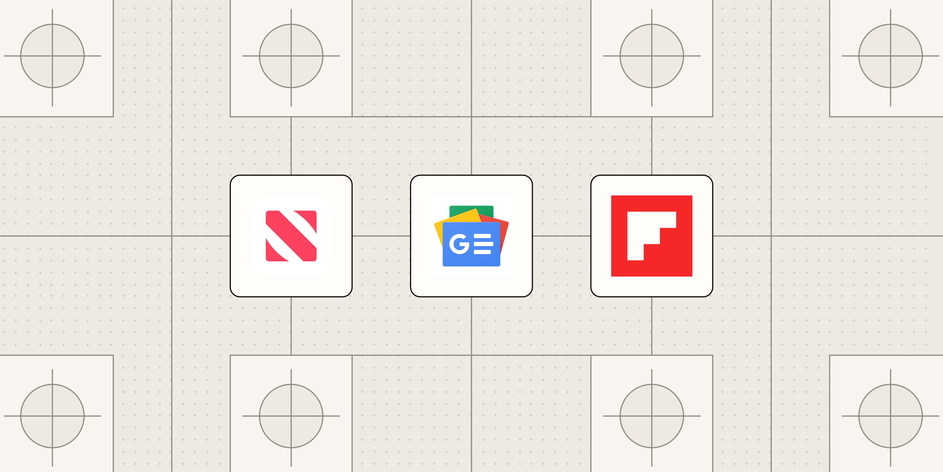 Hero image with the logos of the best news apps