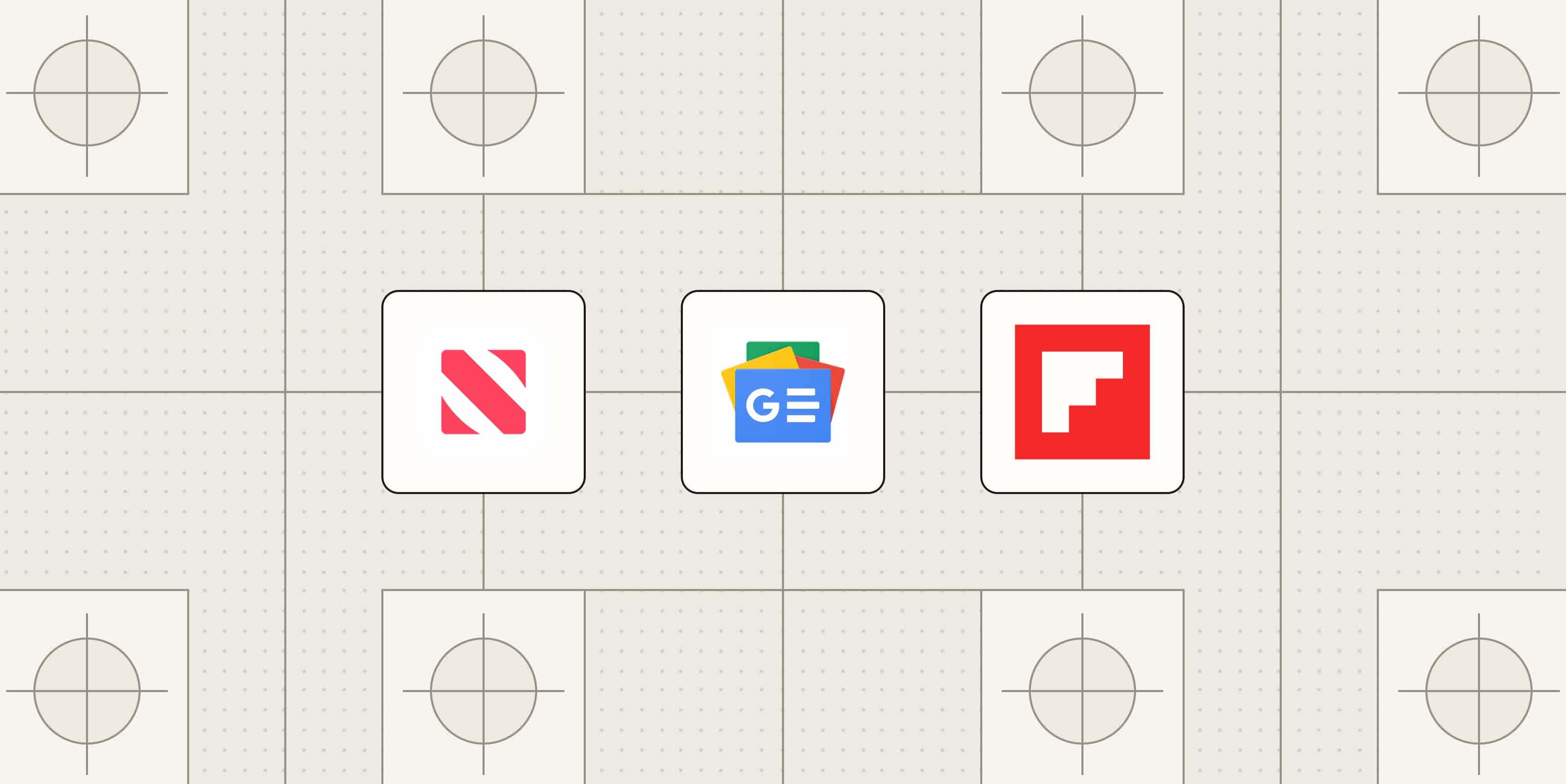 Hero image with the logos of the best news apps