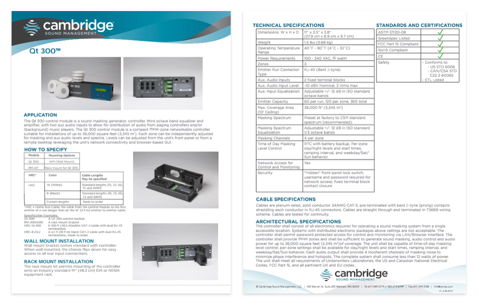 Cambridge Sound Management products