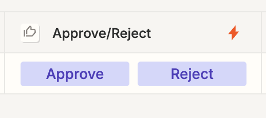 Screenshot of approve and reject buttons enabled