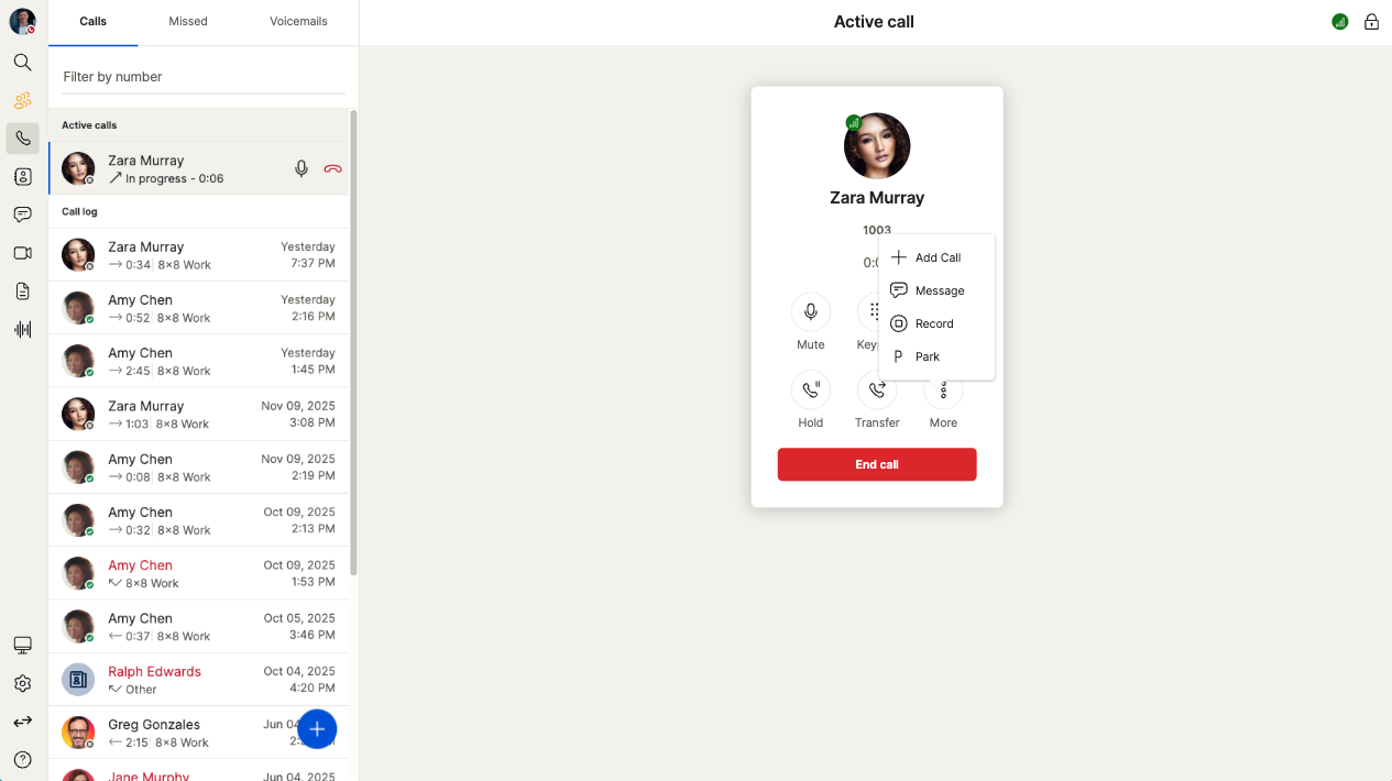 Screenshot of 8x8, our pick for the best VoIP for an unlimited all-in-one communication system