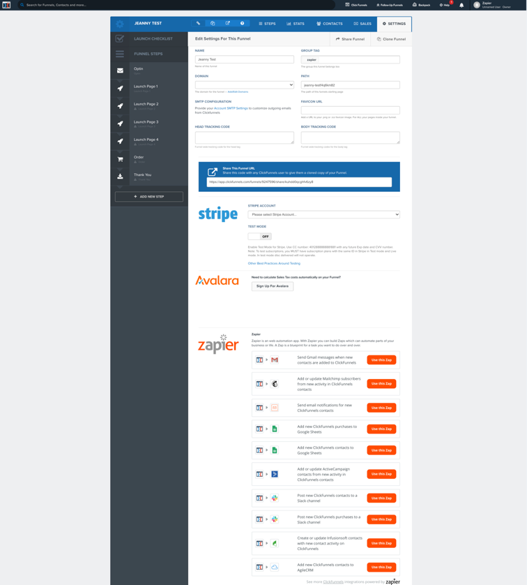 ClickFunnels using JavaScript widget to display Zapier inside product