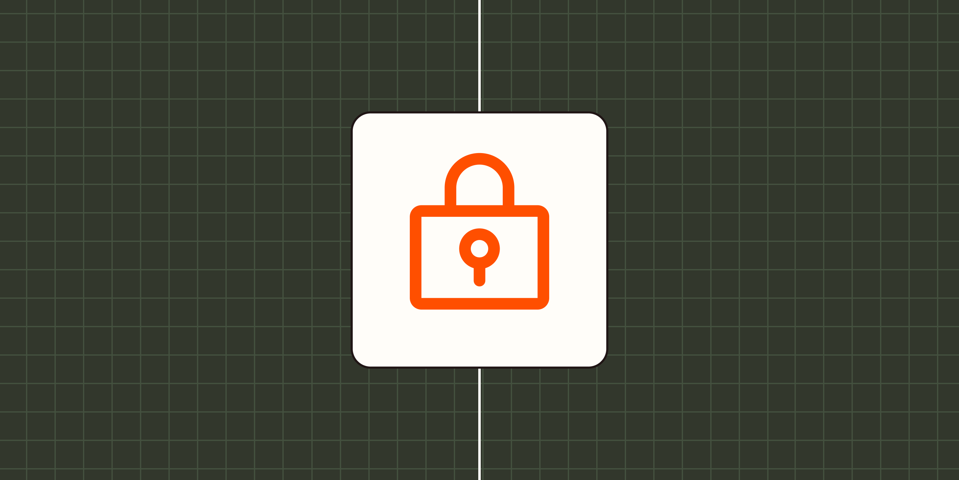 Icon of a closed padlock against a dark green checkered background. 