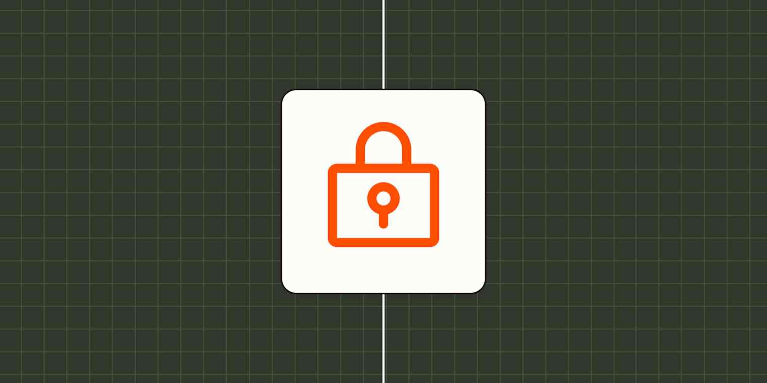 Icon of a closed padlock against a dark green checkered background.