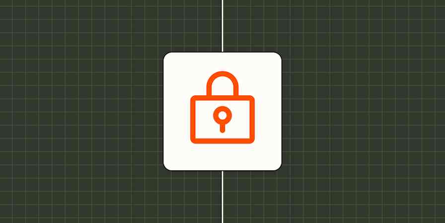 Icon of a closed padlock against a dark green checkered background.