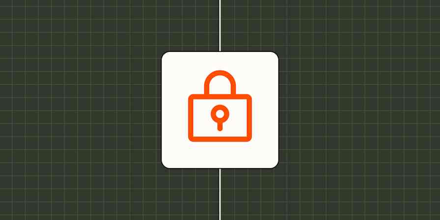 Icon of a closed padlock against a dark green checkered background. 