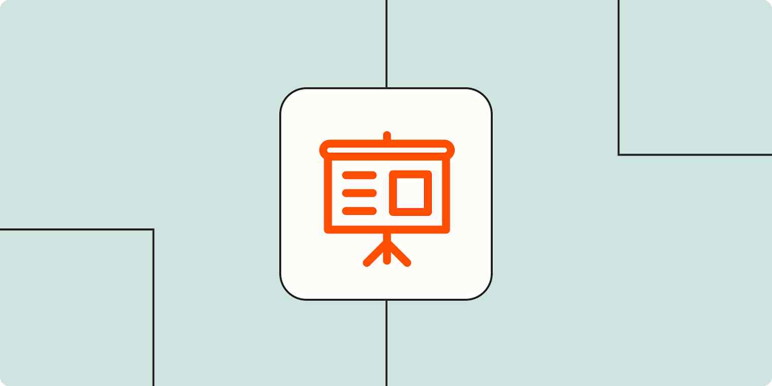 Hero image with an icon representing a presentation