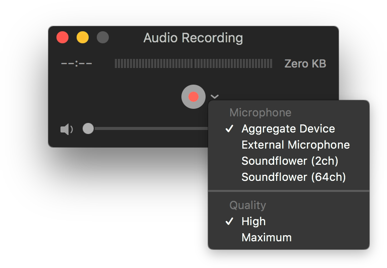 QuickTime Record Audio