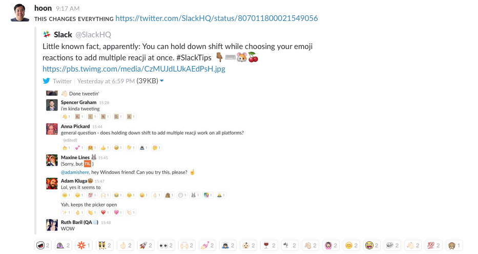 Slack emoji shortcut