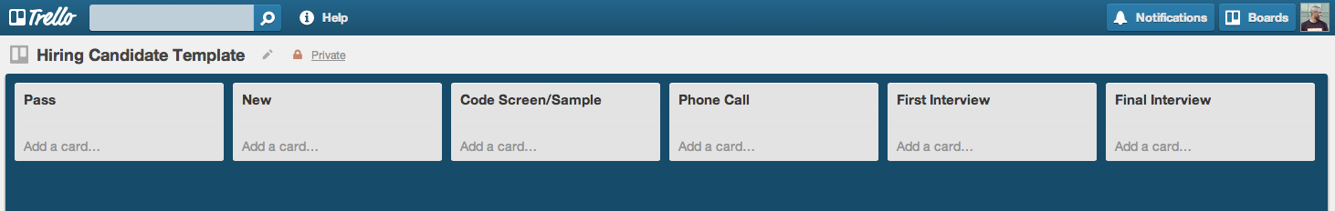 Trello Hiring Board