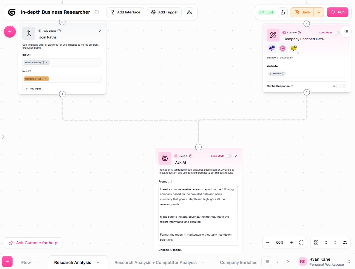 The Gumloop editor