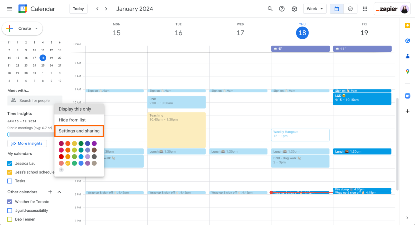 How to change Google Calendar settings. 