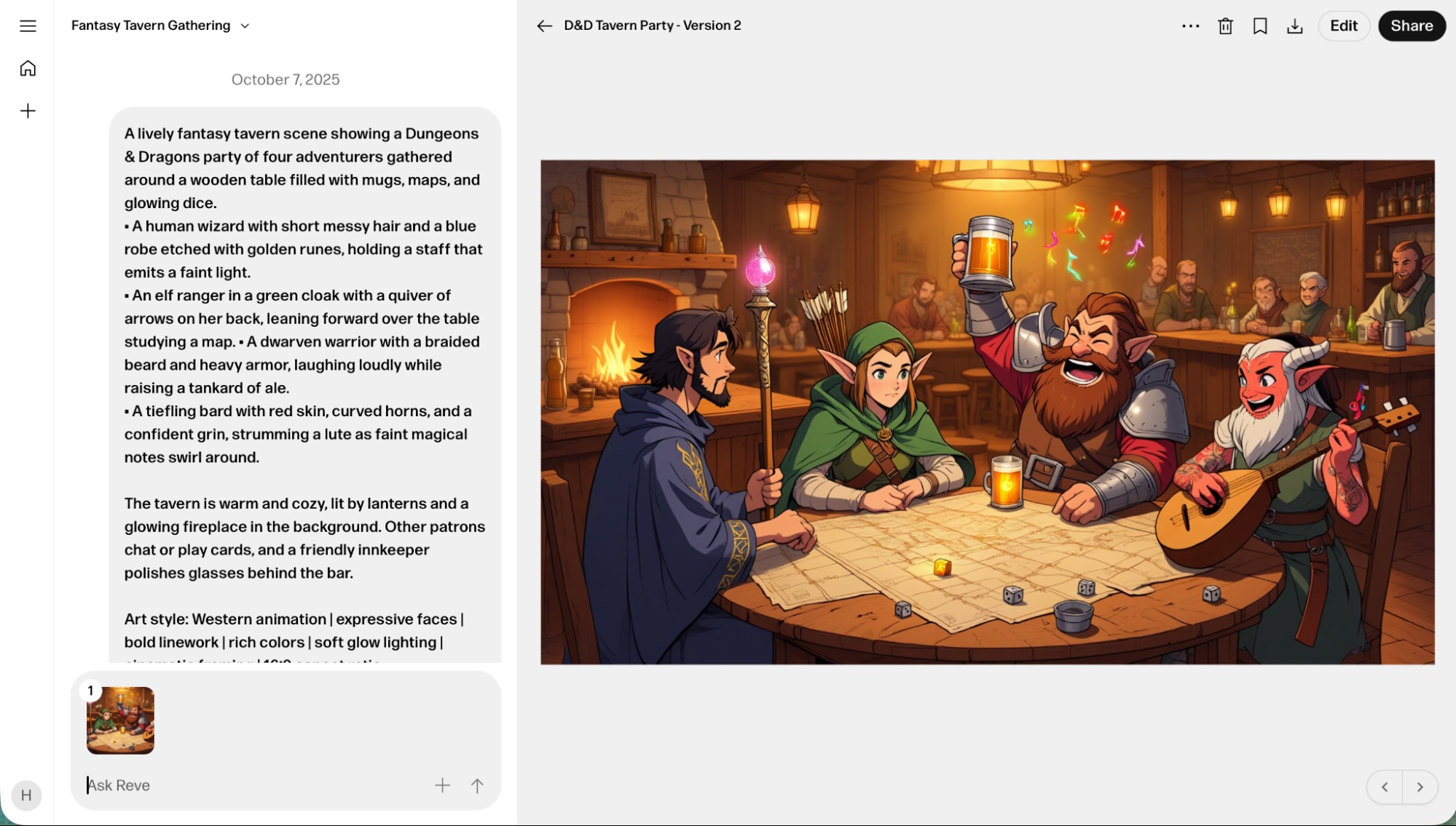 Reve, our pick for the best AI image generator for adhering to prompts