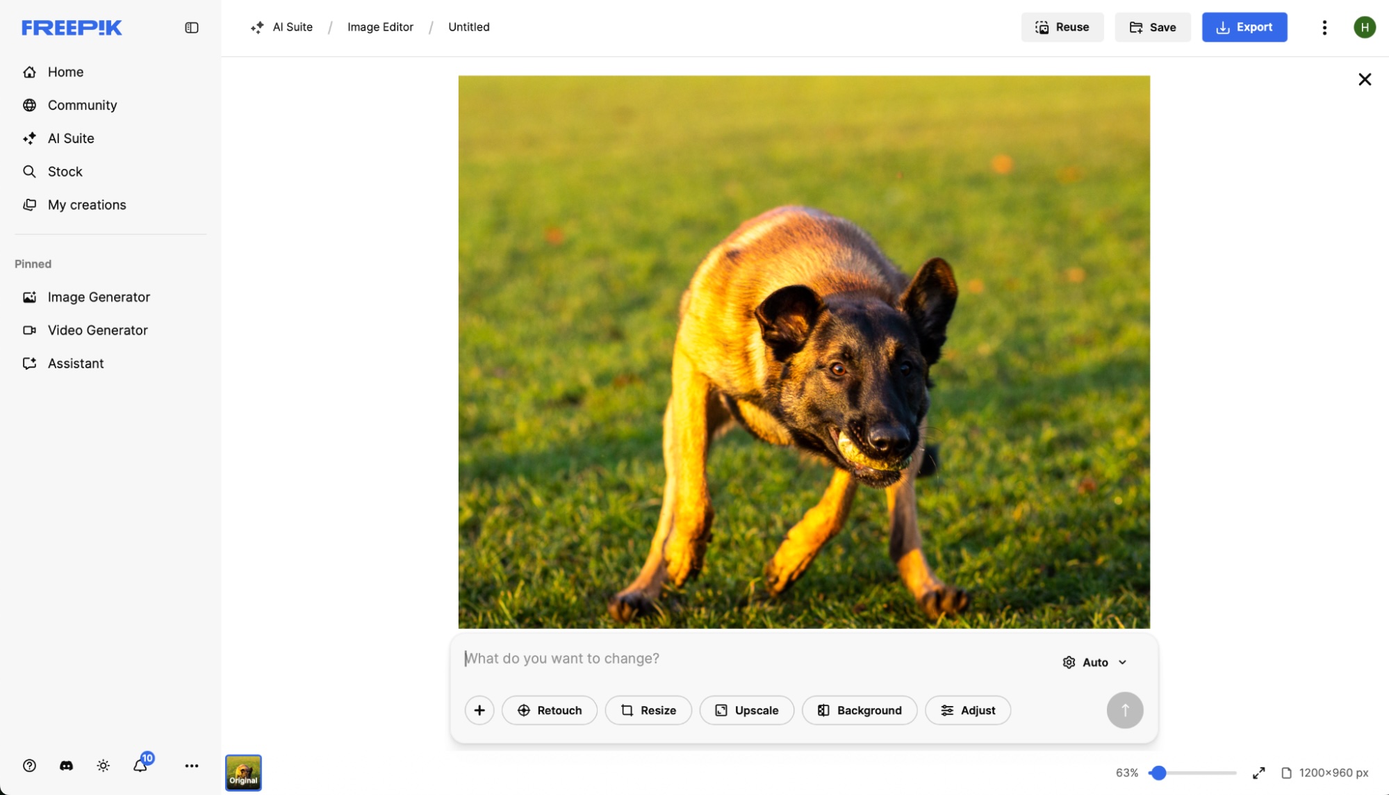 Freepik, a top AI image editor