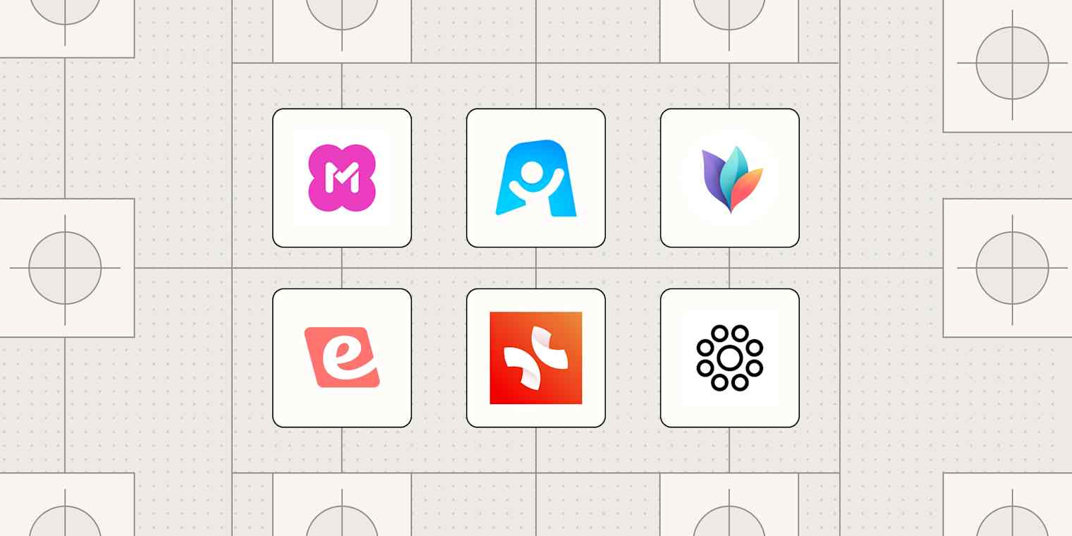 A hero image with the logos of the best mind mapping apps