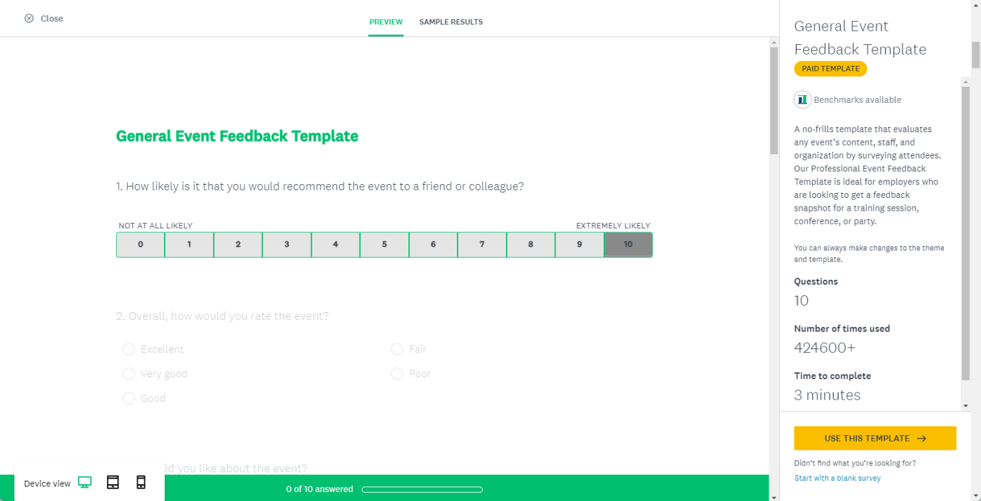 SurveyMonkey, our pick for the best survey app for creating surveys on a phone or tablet