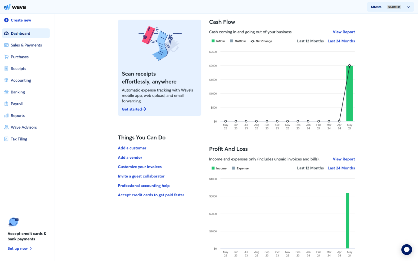 Wave, our pick for the best free accounting software