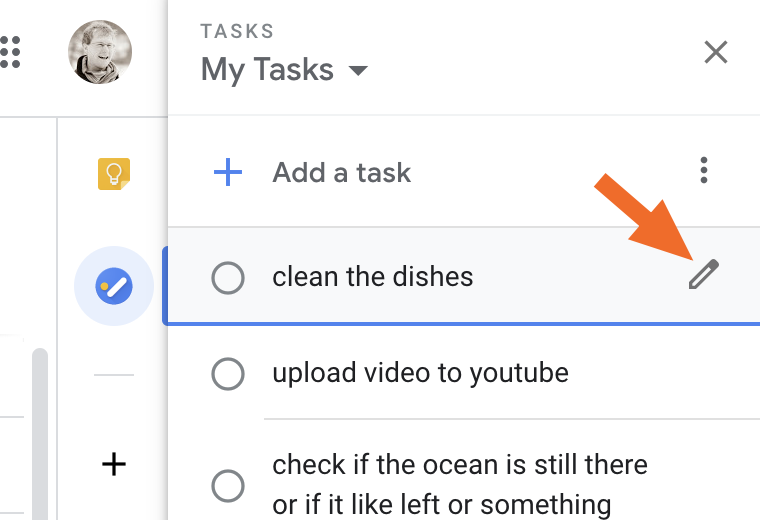 Adding a task in Google Calendar