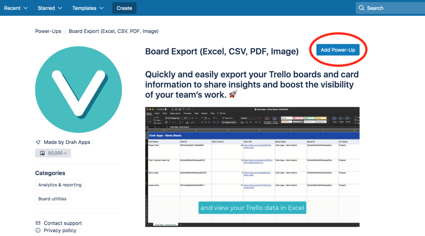The Board Export Power-Up in Trello