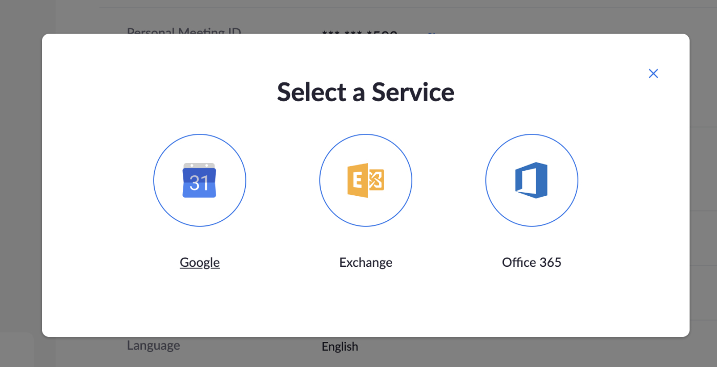 Calendar services supported by Zoom