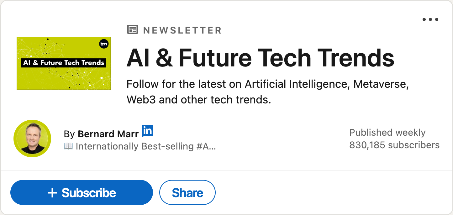 Screenshot of a LinkedIn newsletter ad