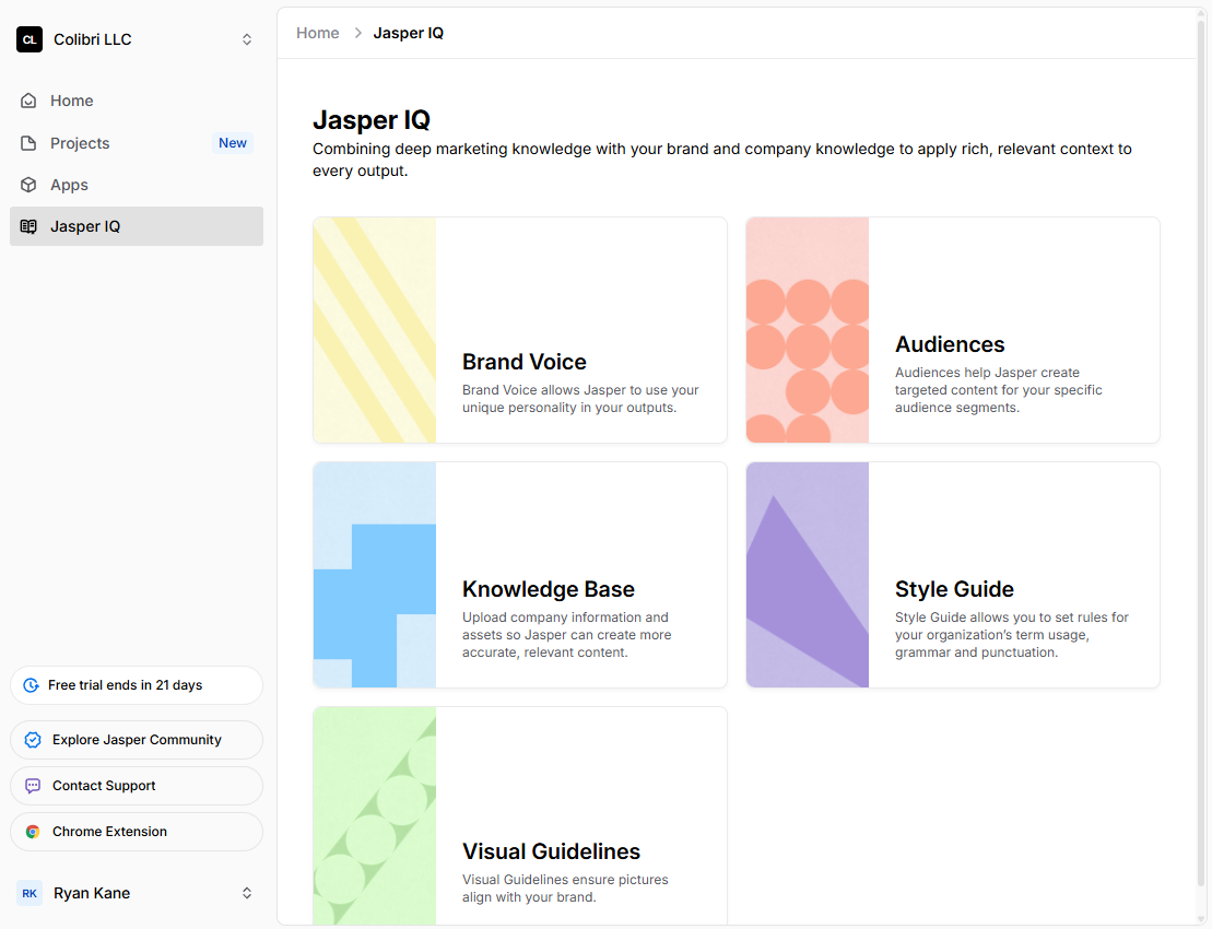Jasper IQ, for storing brand materials