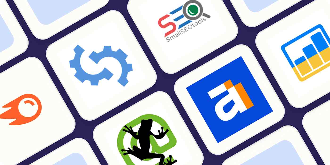 Hero image with the logos of the best SEO audit tools