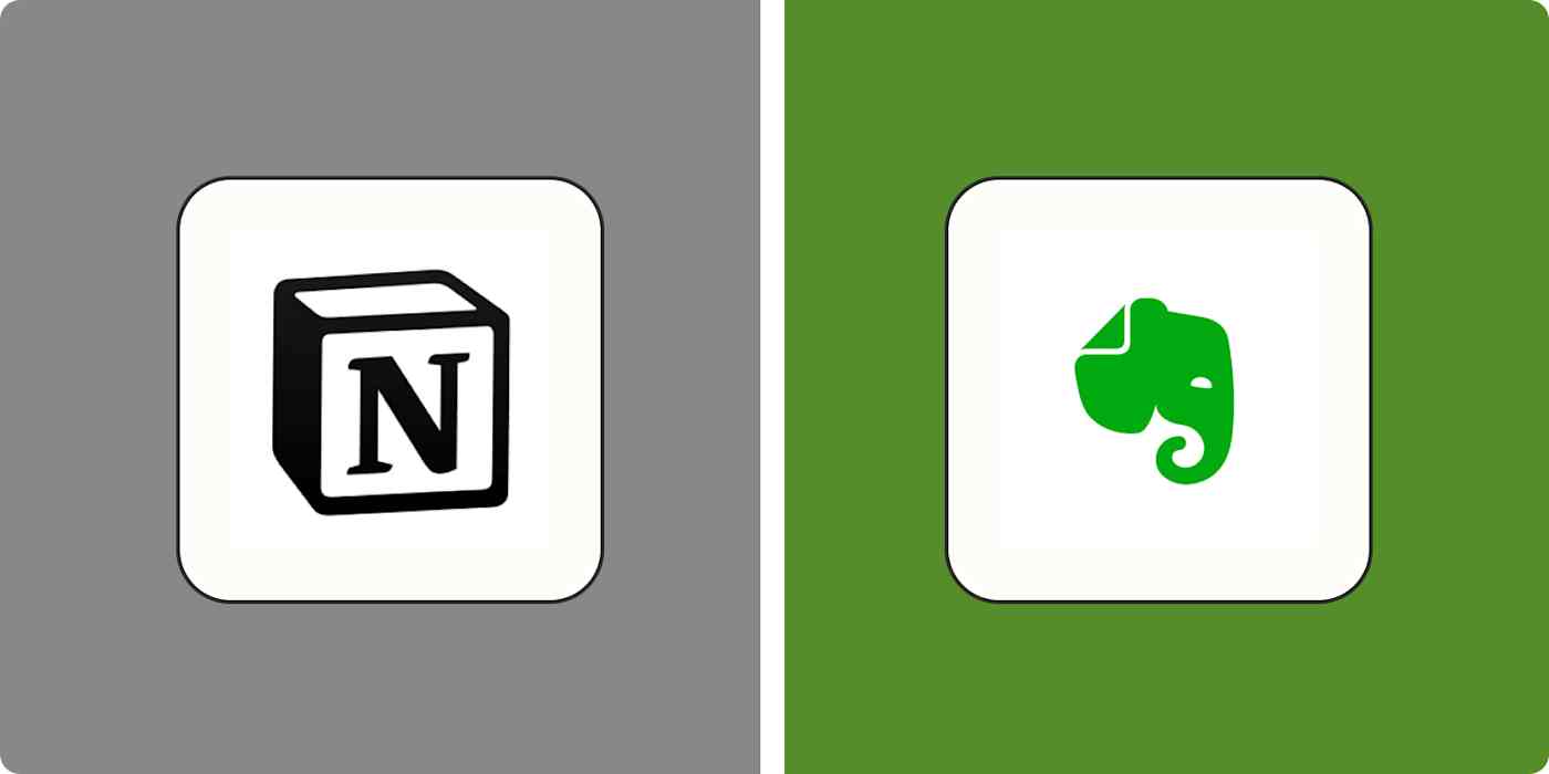 Hero image for app comparisons with the Evernote and Notion logos