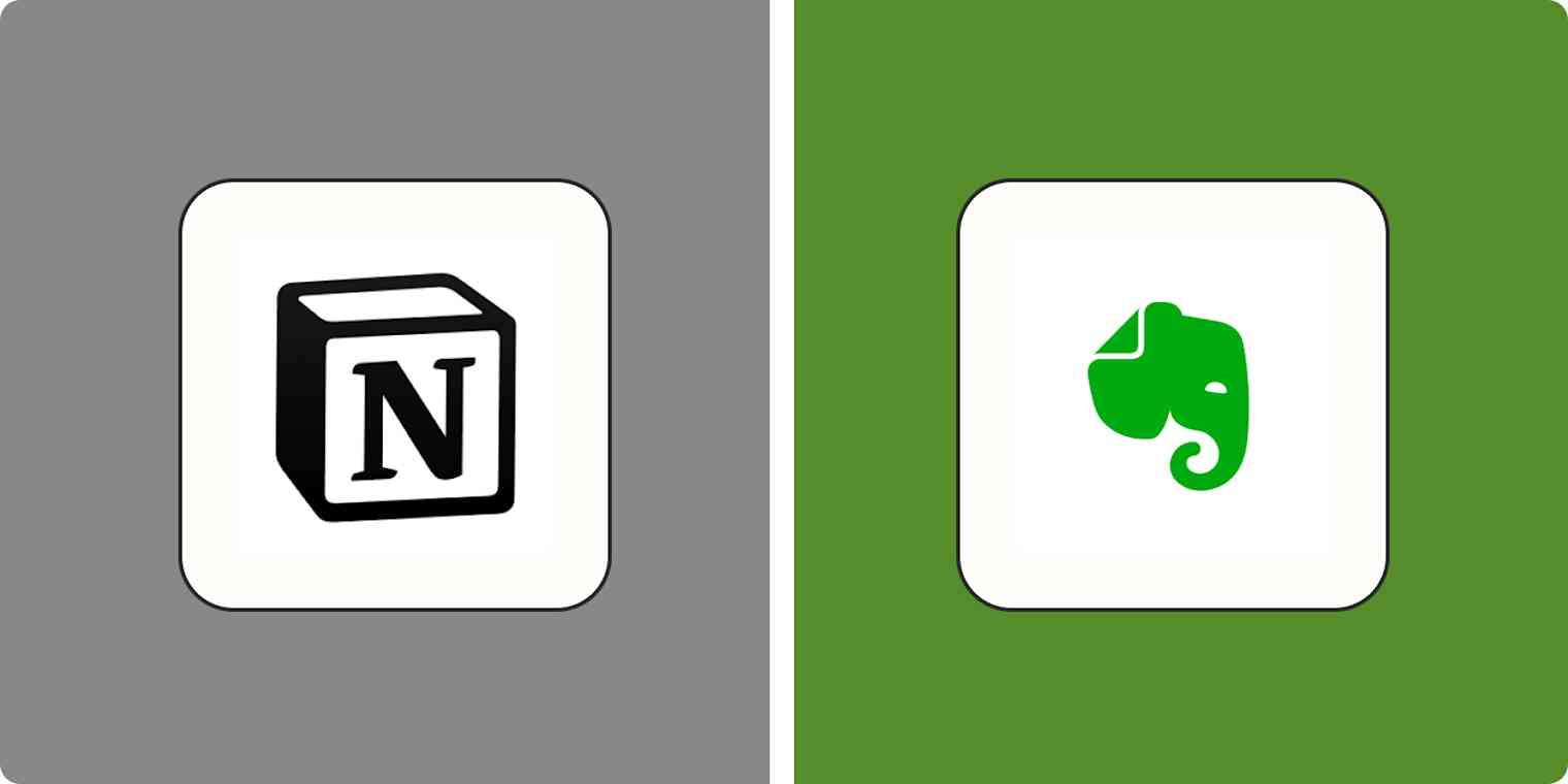 Hero image for app comparisons with the Evernote and Notion logos