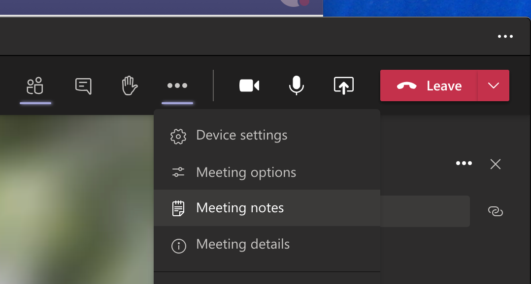 Meeting notes in Microsoft Teams