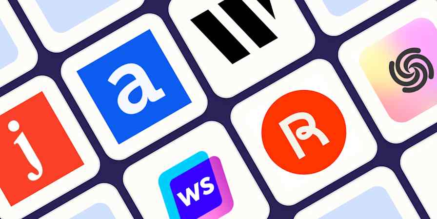 Hero image with the logos of the best AI writing software