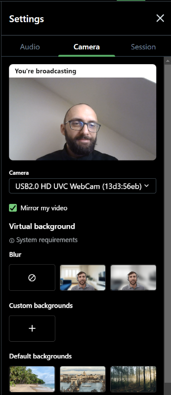 GoTo Meeting's video settings