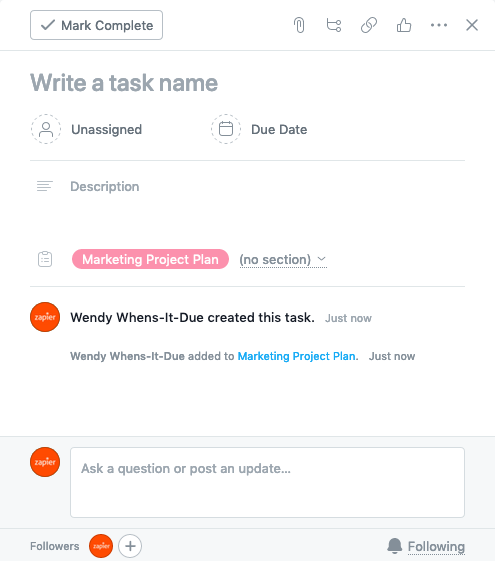 Task editor