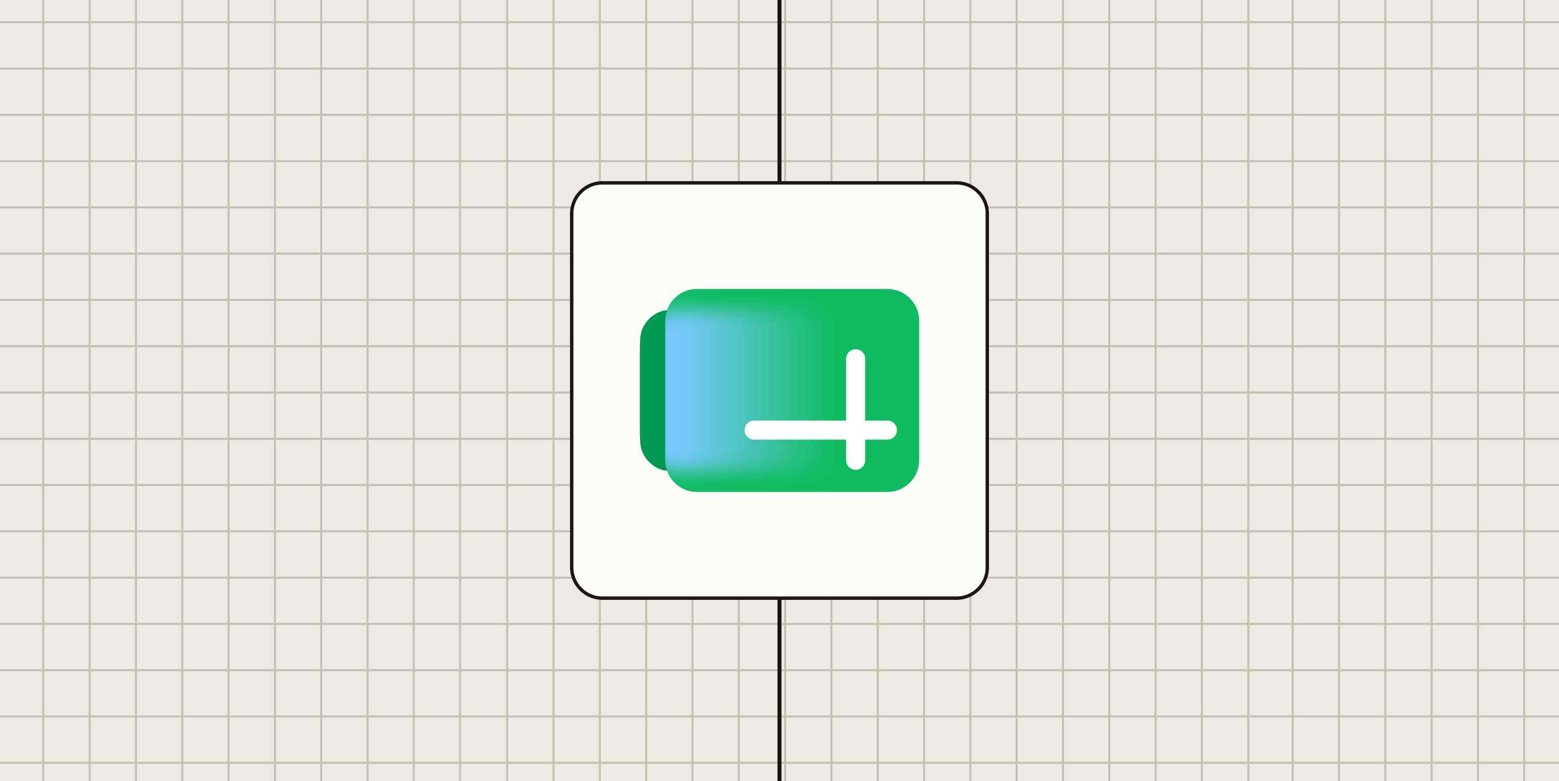Google Sheets logo against a beige, dotted background.