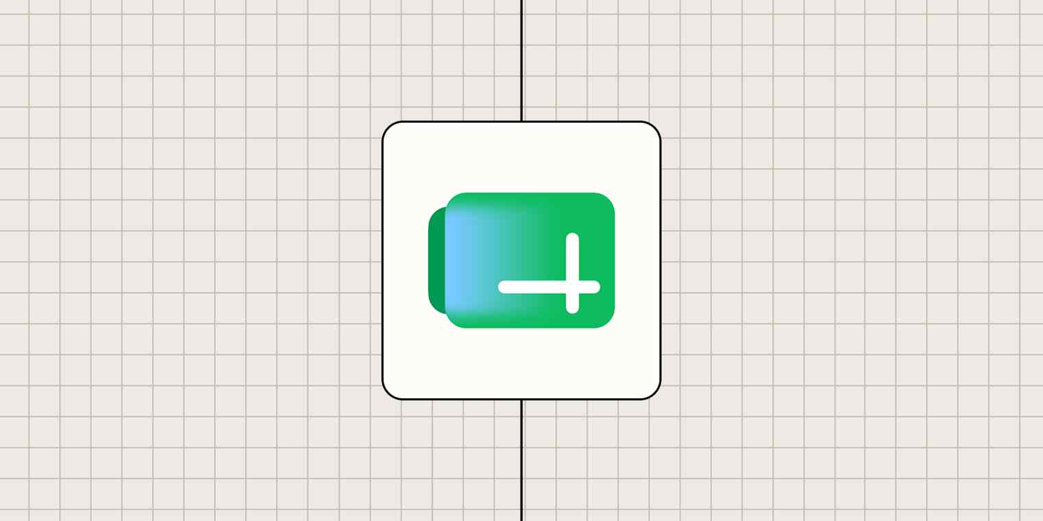 Google Sheets logo against a beige, dotted background.