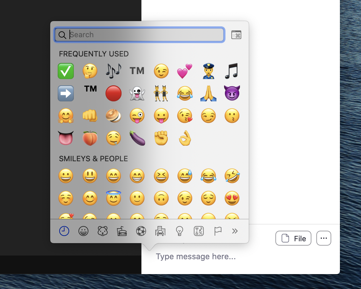 The system-wide Mac emoji