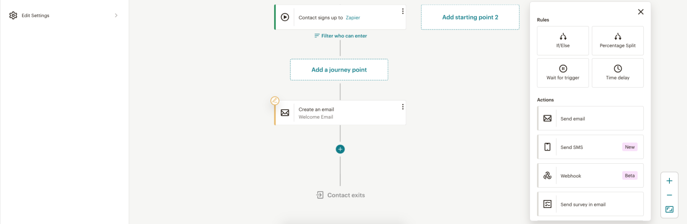 Screenshot of Mailchimp's automation features 