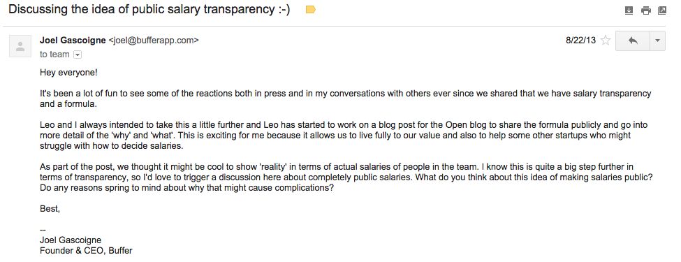 Buffer transparent salary email