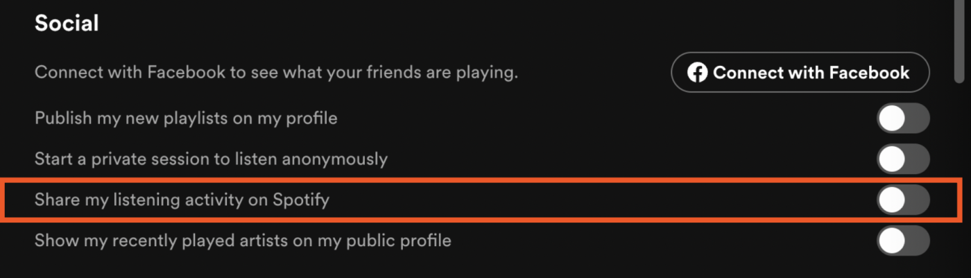 Hide your listening activity on Spotify