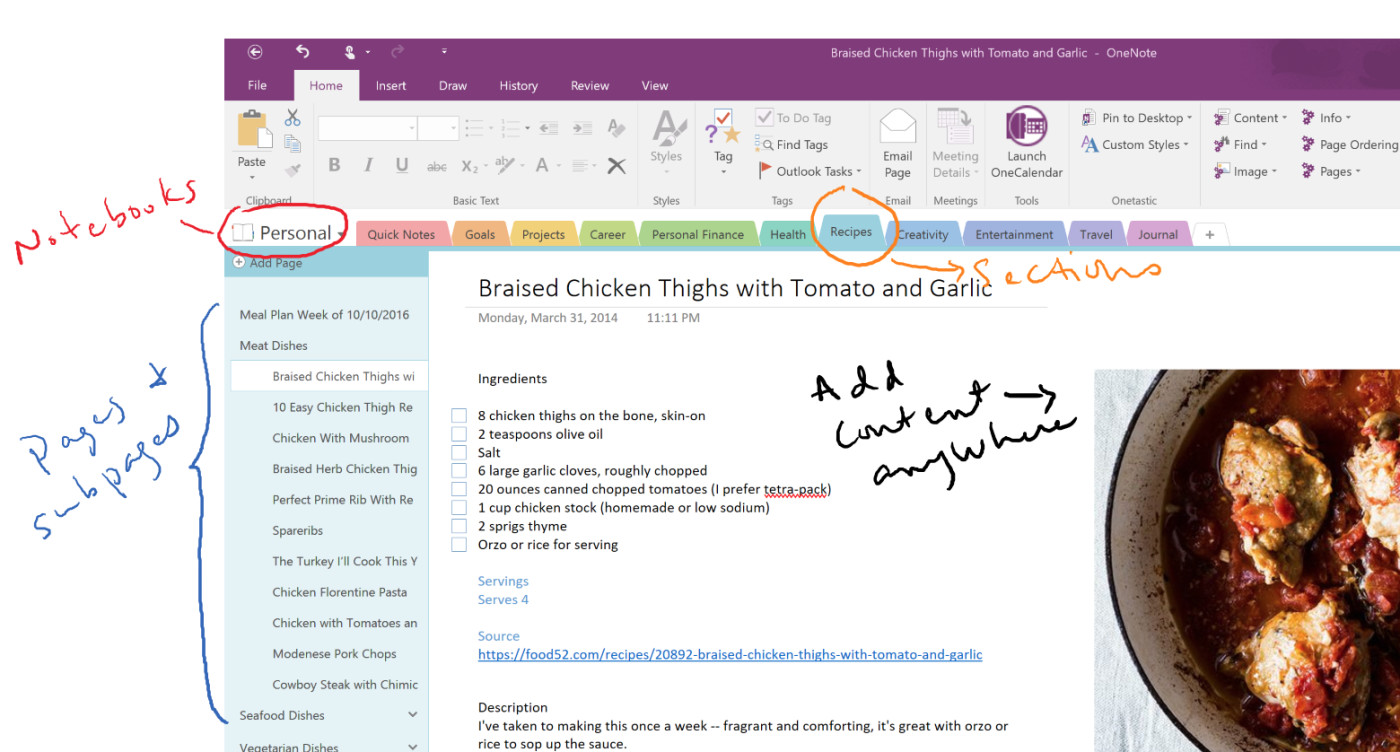 taking notes in onenote