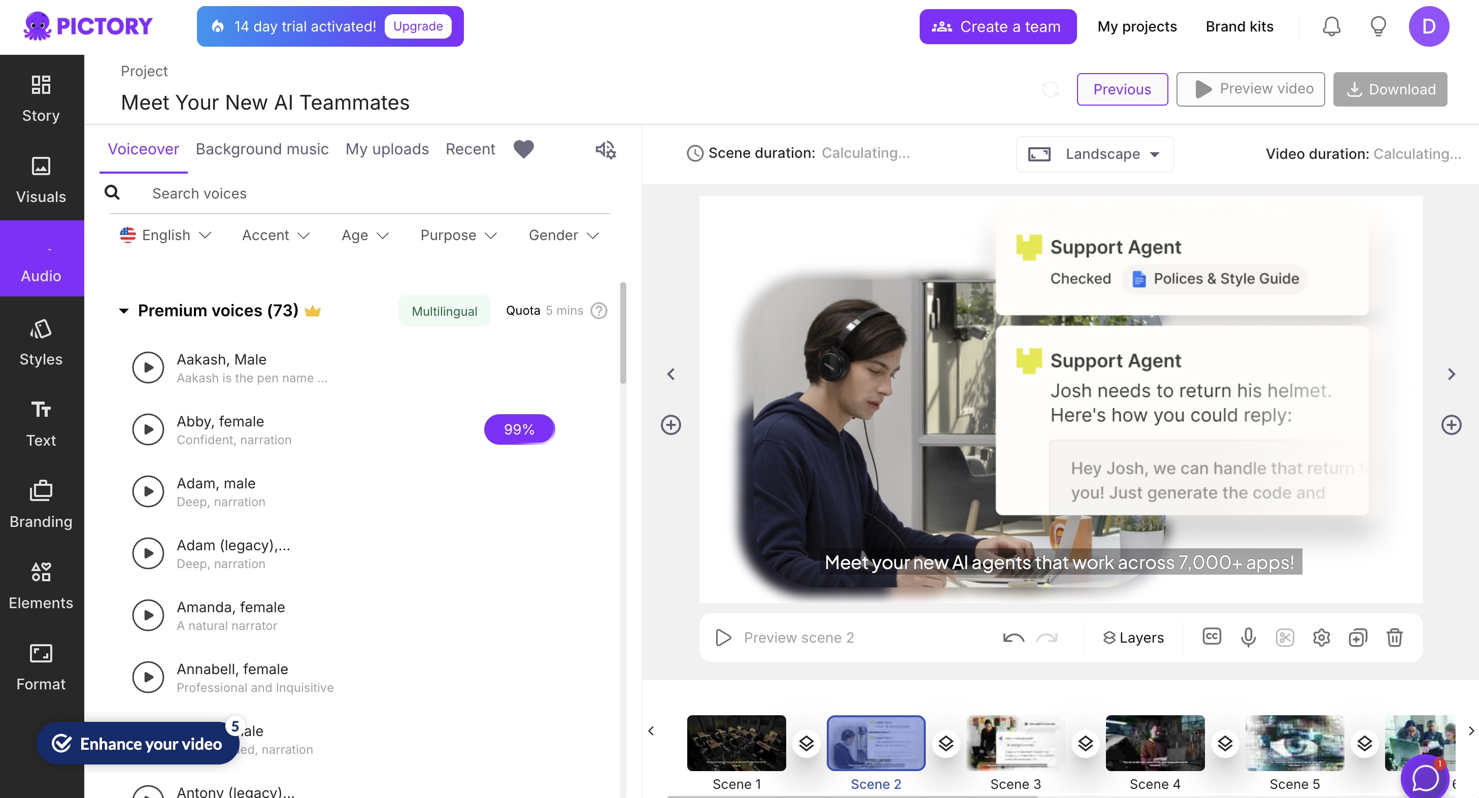 Pictory, our pick for the best AI video generator for turning existing content into a video