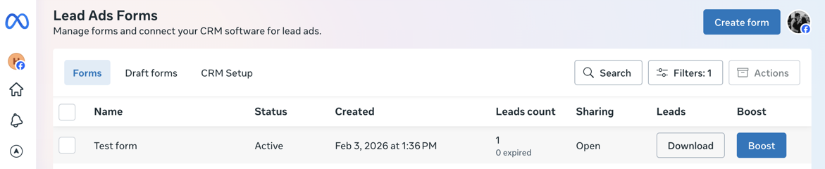 ফেসবুক লিড অ্যাড ফর্ম জমা ডাউনলোড করুন