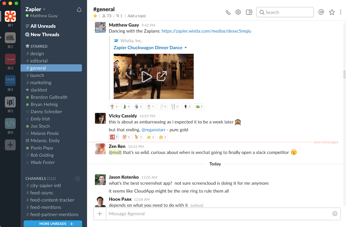 Slack conversation groups