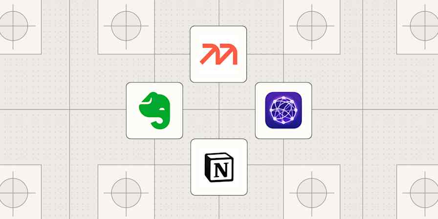 Hero image with the logos of the best AI notes apps