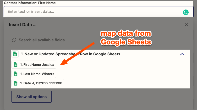 Select dynamic values from Google Sheets to populate HubSpot contact properties. 