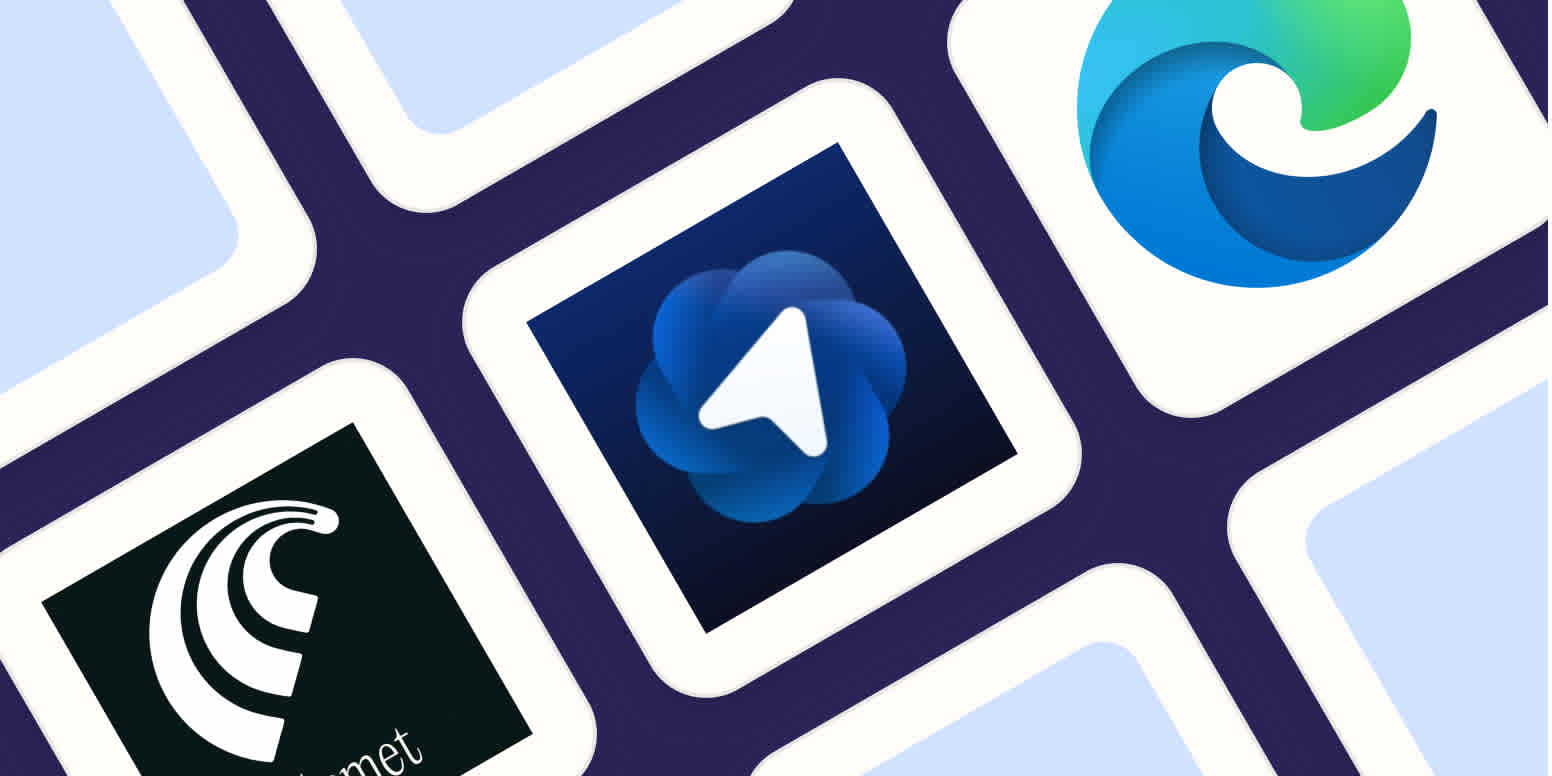 Hero image with the logos of the best AI browsers