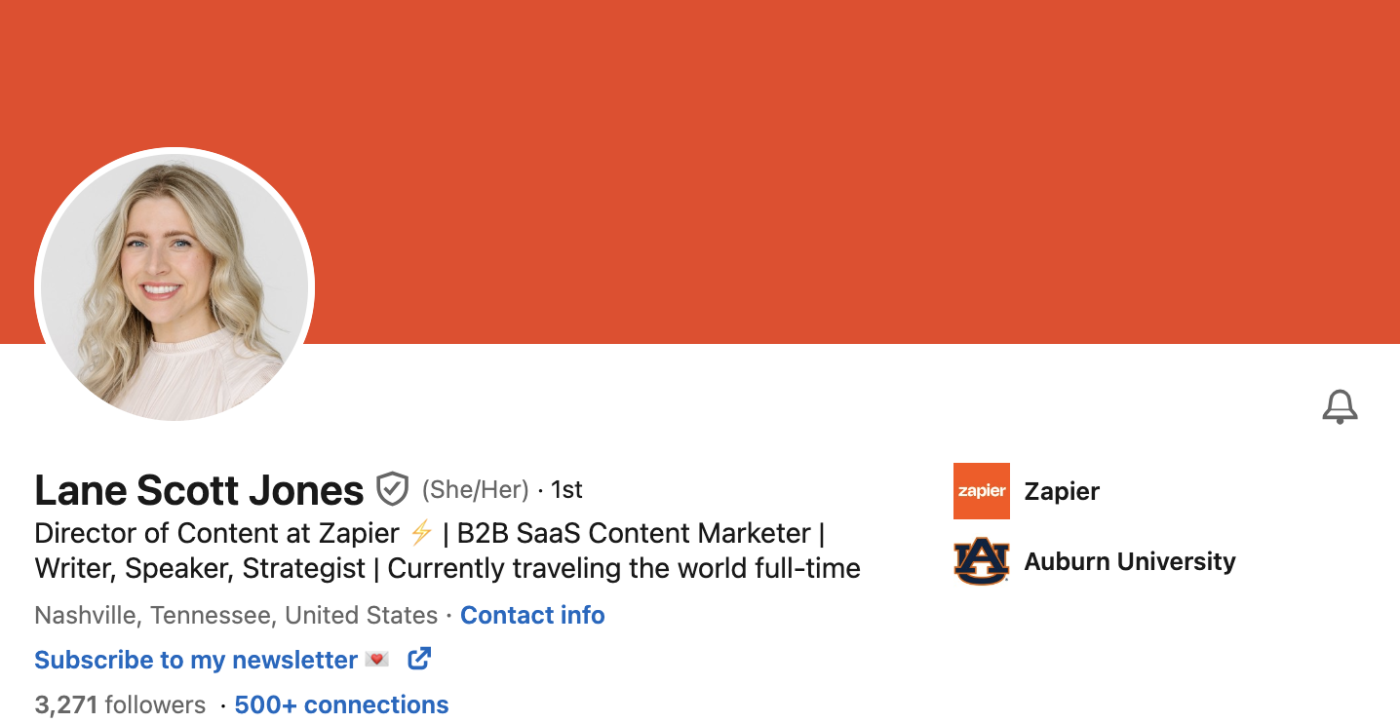A LinkedIn banner with a solid color