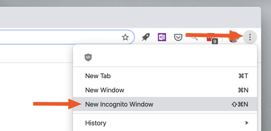 Opening an Incognito Window in Google Chrome