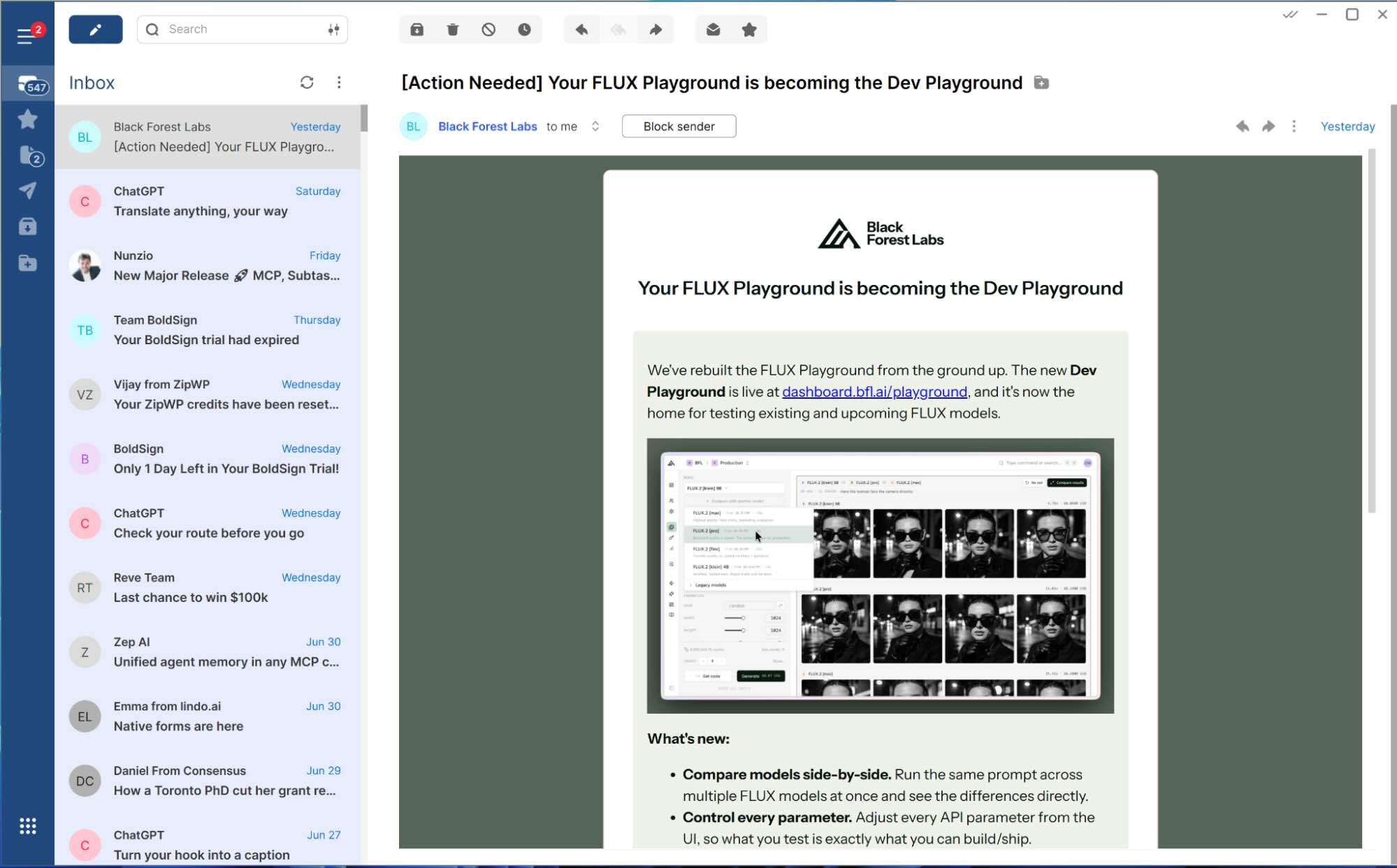 Mailbird, our pick for the best Windows email client